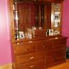 natural walnut dresser with decorative top and full extension drawers