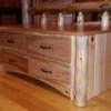 solid, rustic end of bed chest with full extension drawers