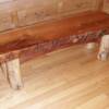 rustic cherry coffee table /  bench with cedar legs