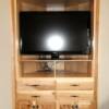Natural hickory TV cabinet with full extension pull out drawers